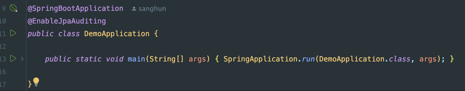 Spring Boot main 메서드 예시