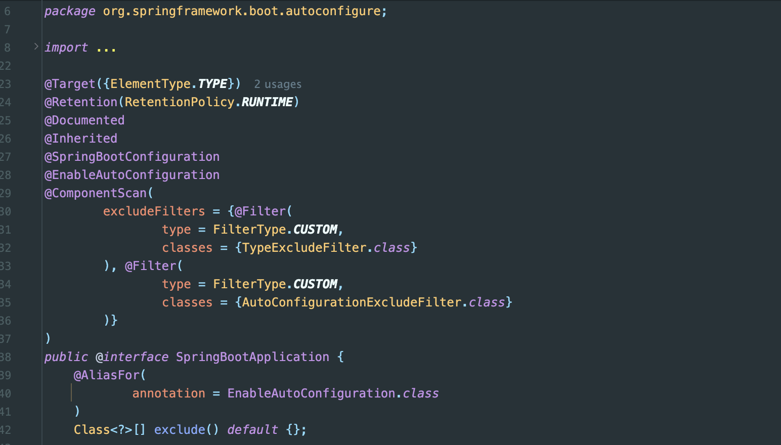 @SpringBootApplication 어노테이션 구조